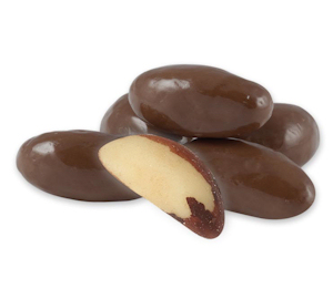 Milk Chocolate Brazils  are chocolate covered brazil nut candy
